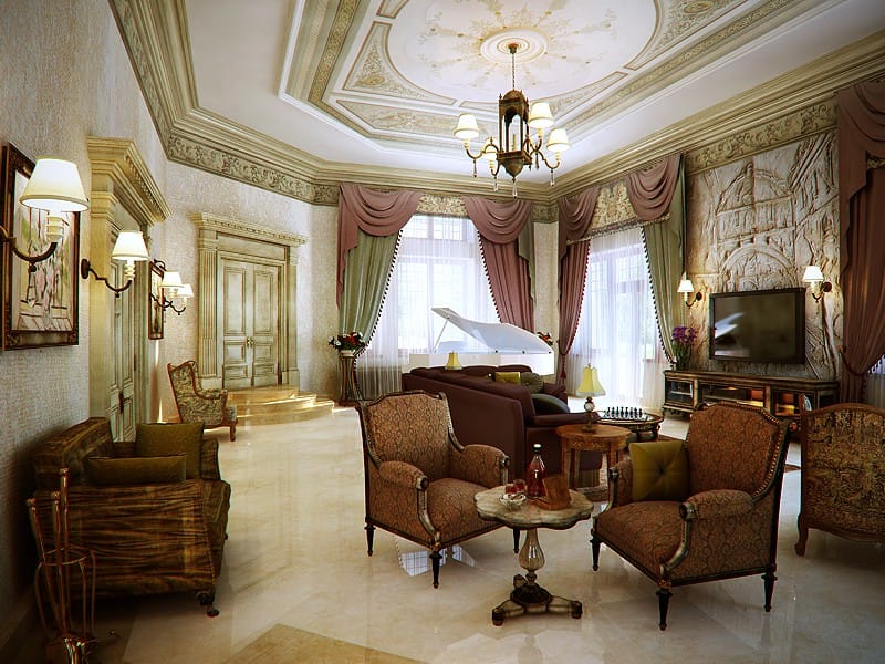 Дом в Подмосковье — гостиная
