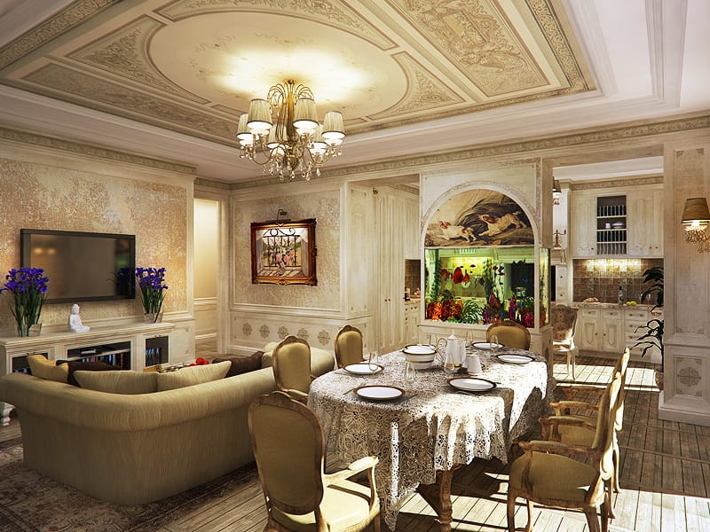 Квартира 120 м² в классике с элементами востока