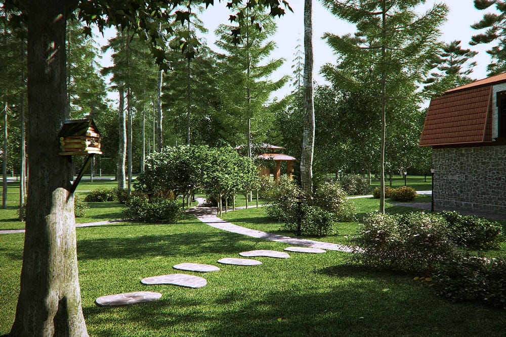 Ландшафт на участке загородного дома