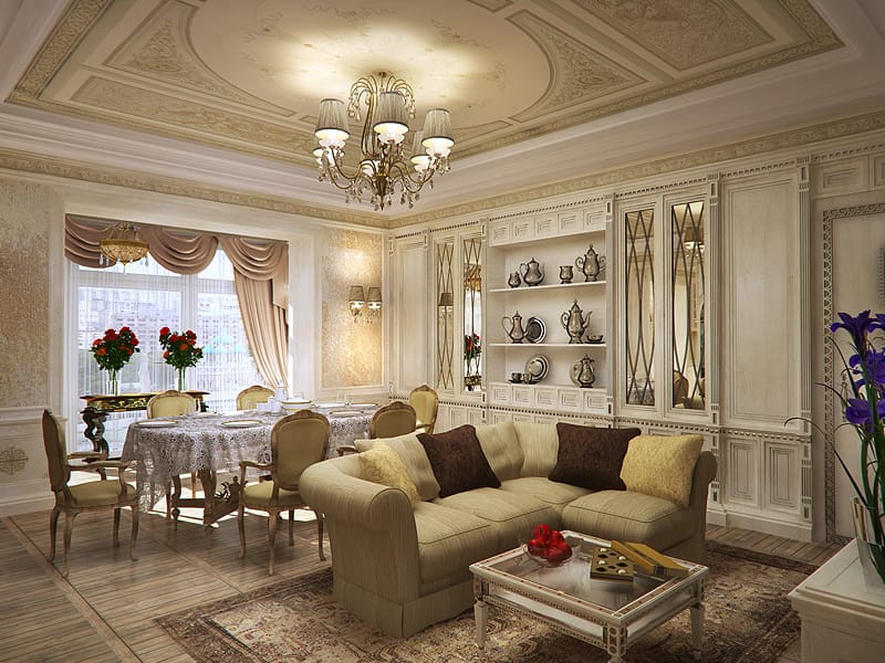 Квартира 120 м² в классике с элементами востока