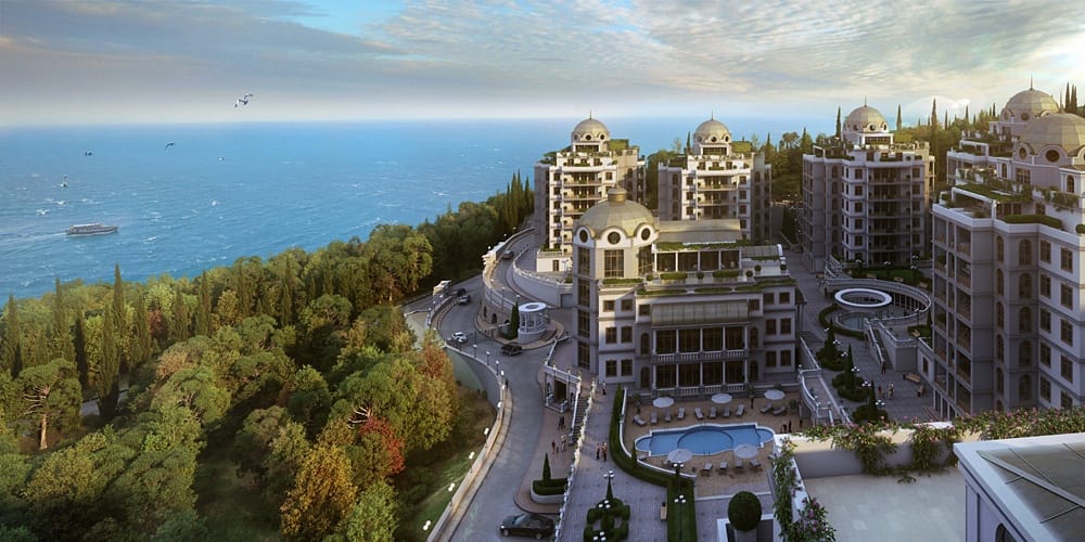 Панорама комплекса вечером